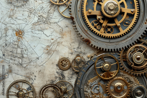Steampunk Elements Set Against A Light Gray Background: An Overview