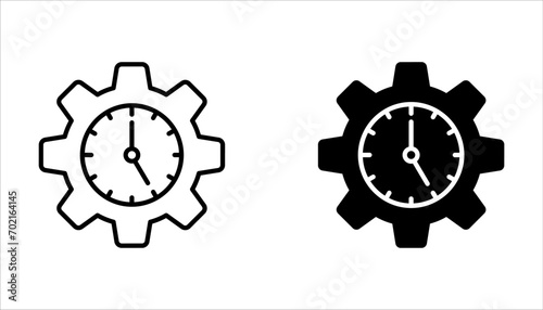 Time management icon set. Deadline vector illustration. Isolated contour of workflow on white background.