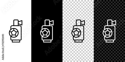 Set line Air horn icon isolated on black and white, transparent background. Sport fans or citizens against government and corruption. Vector