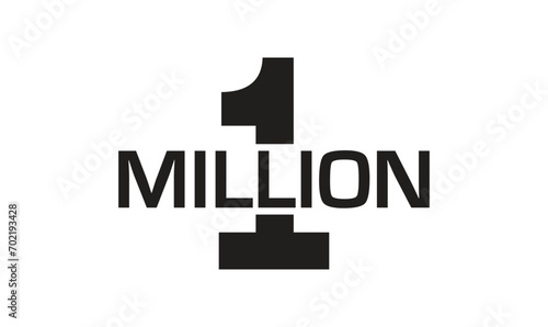 1 million or one million text