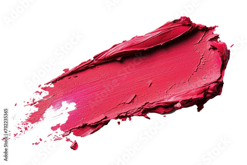 Lipstick or cosmetics smear smudge isolated on transparent png background, lipstick brush swatch, Beauty makeup foundation smudged.