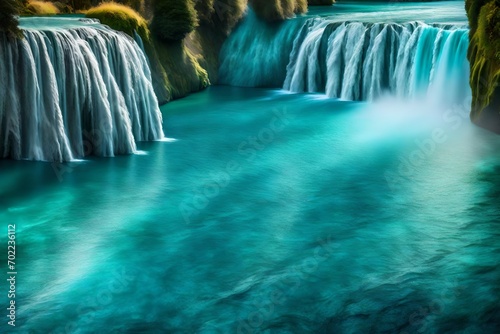 Water texture. Huka Falls, Taupo, New Zealand. Huka Falls is a set of waterfalls along the Waikato River, 