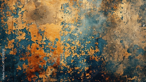 Rusted Metal Surface with Vibrant Paint
