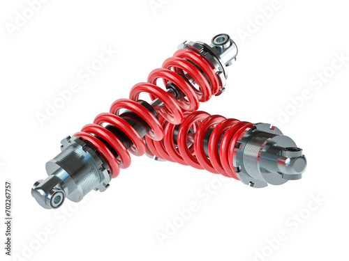 pair of shock absorber isolated on white.