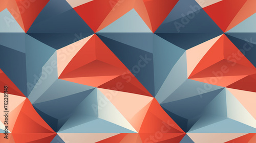 Unsymmetrical red blue Geometric Tessellation seamless pattern background 16-9 ratio