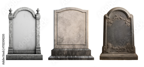 Blank Tombstone Set For Mockup Isolated on Transparent Background 