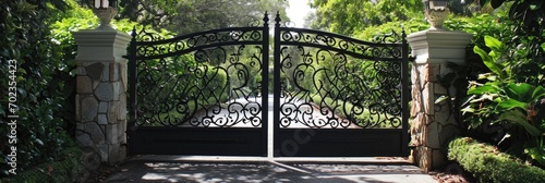 Ornate Wrought Iron Gate: Elegant Entrance for Home and Garden Design