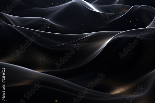 Black Fabric in Wavy Bokeh Abstract Background