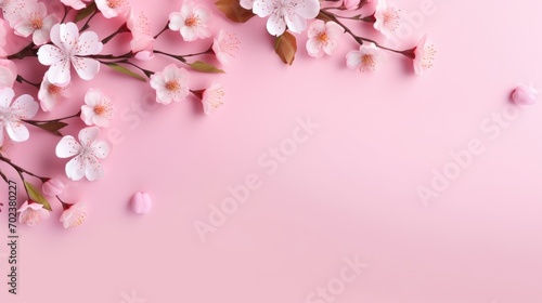 Happy Women's Day, March 8th with flowers, on a pink background.