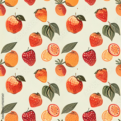 simple fruit pattern AI generated