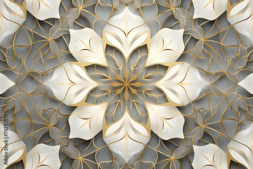 Elegant Islamic pattern in gold and white for Mawlid festivities
