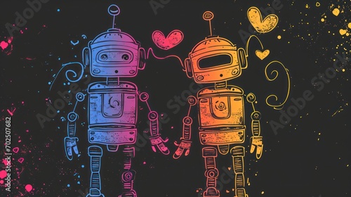 Robot Lovers for Valentine Day