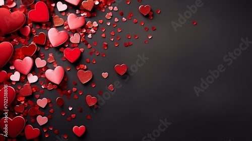 Valentines Day background with hearts : Generative AI
