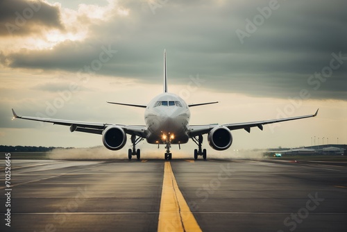 Passenger plane waiting on the runway