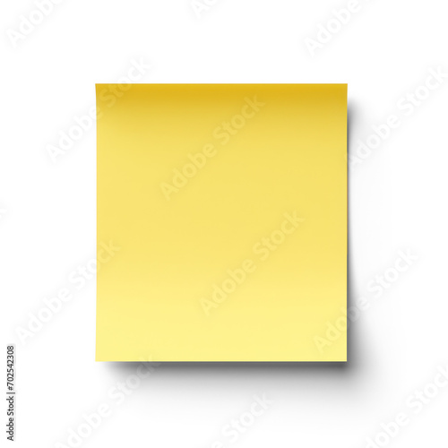 yellow sticky note on isolate transparency background, PNG