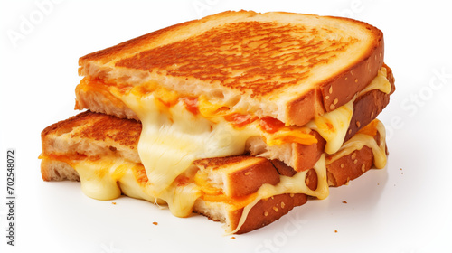 3d illustration Toast sandwich with cheese isolated on white A grilled cheese sandwich with melted cheese on it. Picnic Style Melted Grilled Cheese Sandwich.