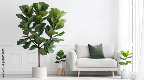 fiddle leaf fig in minimalist room