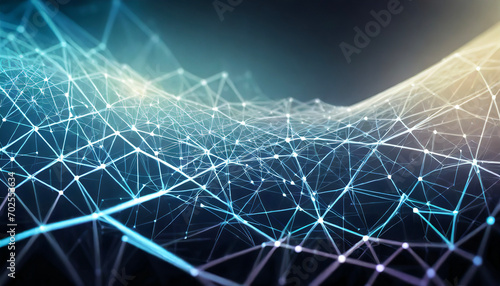 Blurry abstract 3d Rendering Abstract Background blue Network concept.