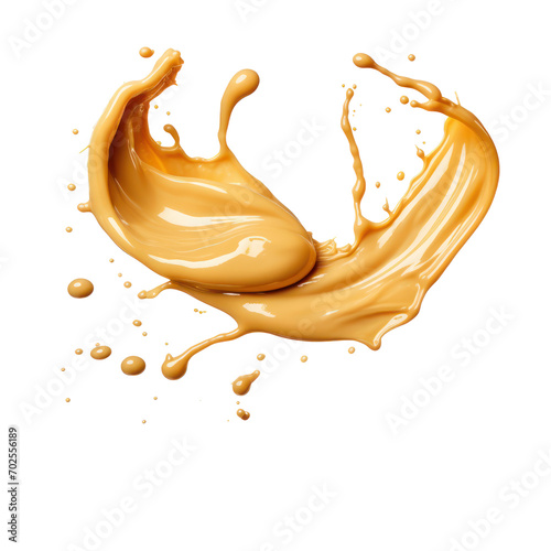 Splash peanut butter on isolate transparency background, PNG