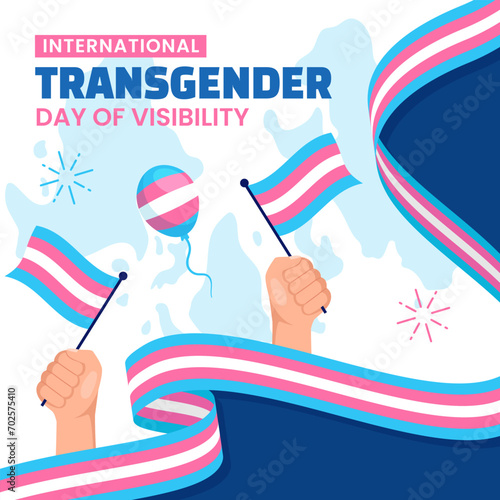 Transgender Day of Visibility Social Media Illustration Cartoon Hand Drawn Templates Background