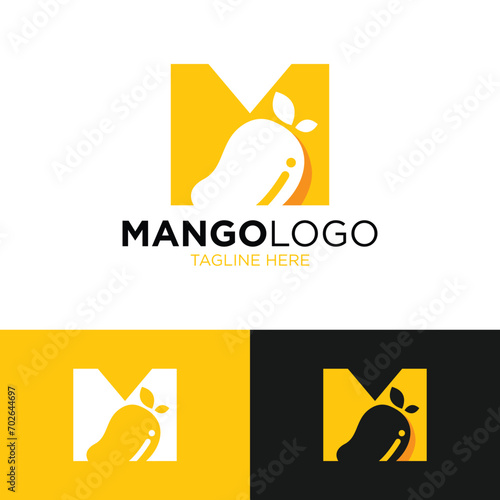 Letter M for Mango Logo Design. Simple and Modern. Vector illustration