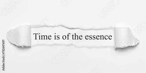 Time is of the essence 