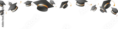 Graduation template. Graduation hat. Realistic style.
