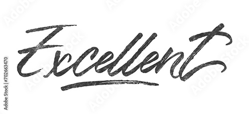 Word Excellent written in brush script font with marker ink effect isolated on transparent background