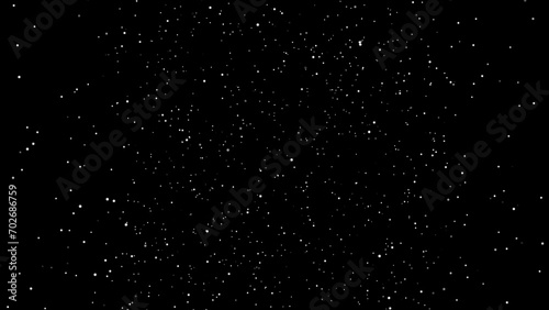 Futuristic light snowflakes in the night sky. Beautiful motion design. 3D. 4K. Isolated black background.
