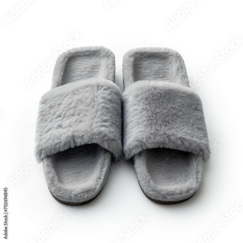 Gray Slippers isolated on white background