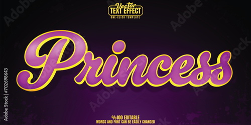 Princess editable text effect, customizable queen and girl 3D font style