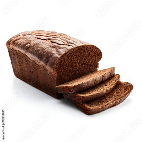 Pumpernickel bread isolated on a white background 