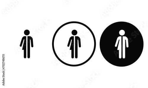 icon unisex black outline for web site design and mobile dark mode apps Vector illustration on a white background