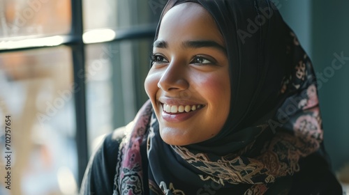 Arabian asian muslim woman wear abaya hijab. Islam religious concept.