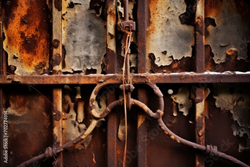 Weathered iron gates displaying rust