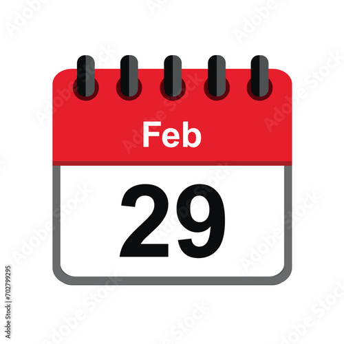 29 february in the leap year calendar vector illustration