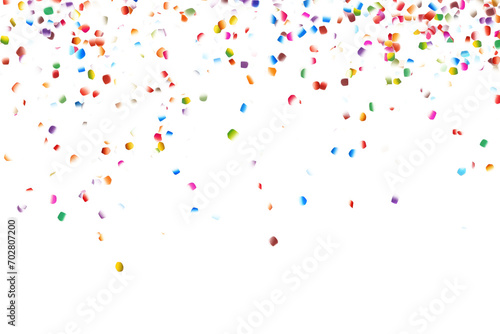 Flying colorful confetti, cut out - stock png.