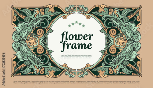 flower frame art nouveau style design template for social media or event poster