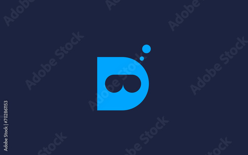 letter d with diver logo icon design vector design template inspiration
