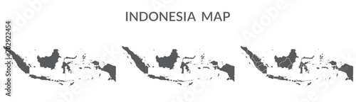 Indonesia map. Map of Indonesia in set in grey