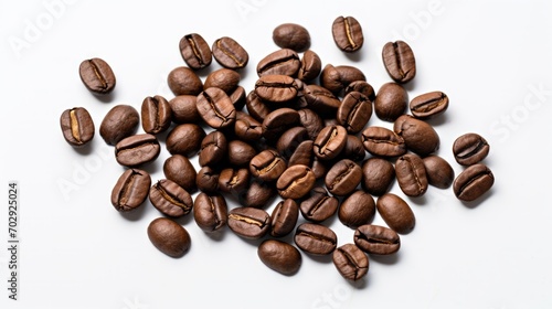 Coffee beans on a white background. Neural network AI generated art