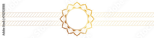 Circle golden mandala pattern for decorating married couple wedding cards.