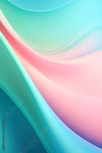 Pastel tone emerald pink blue gradient defocused abstract photo smooth lines