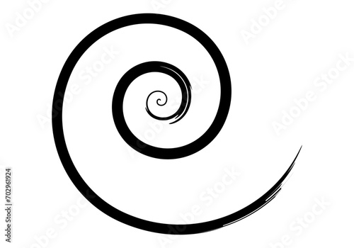Icono negro de espiral en fondo blanco.