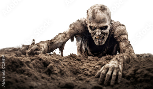 Zombie coming out of soil, cut out