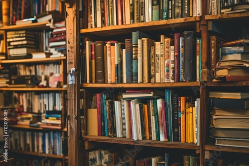 A bookshelf filled with literature from authors around the world, offering diverse perspectives and stories.