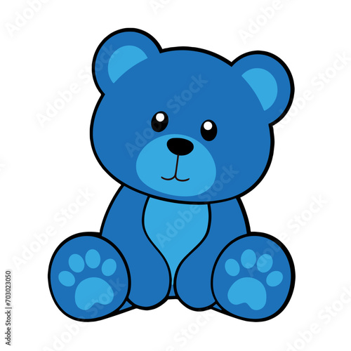 oso dibujo vector azul 