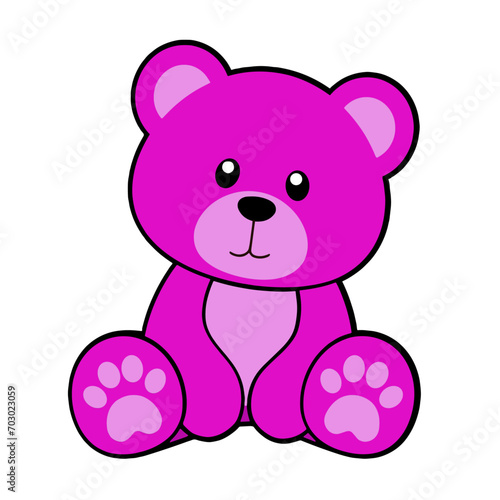 oso dibujo vector rosa 