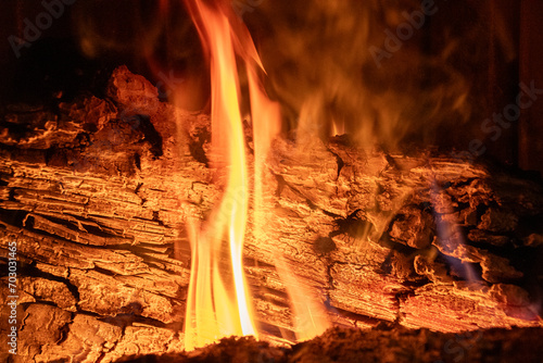 ogień, płomień, palące się drewno, kominek, fire, flame, burning wood, fireplace 