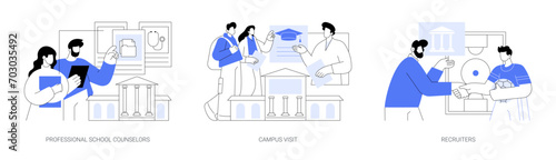 Connect with a college isolated cartoon vector illustrations se